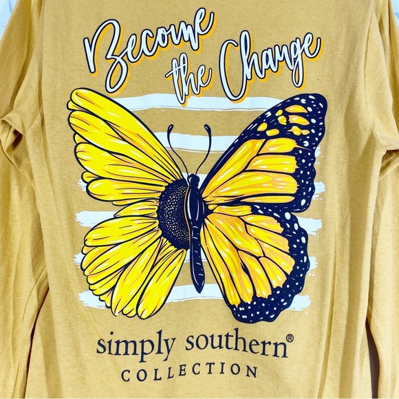 Simply Southern Yellow Mustard Graphic Long Sleeve Crewneck Shirt S - Picture 9 of 11